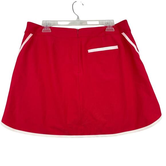 Maggie Lane Golf Skort Size 12 Coral Red Stretch Pocket Back Zip Built In Shorts - Picture 4 of 8